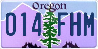 OR license plate 014FHM