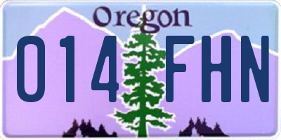 OR license plate 014FHN