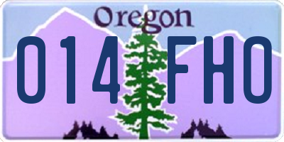 OR license plate 014FHO