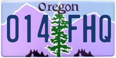 OR license plate 014FHQ