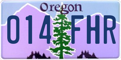OR license plate 014FHR