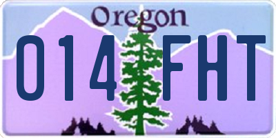 OR license plate 014FHT