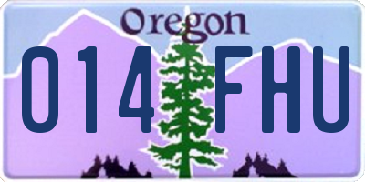OR license plate 014FHU