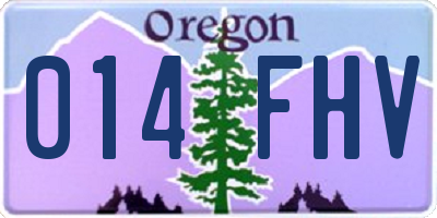 OR license plate 014FHV