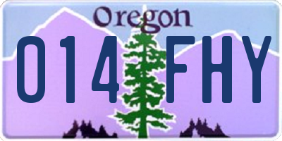OR license plate 014FHY
