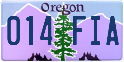 OR license plate 014FIA