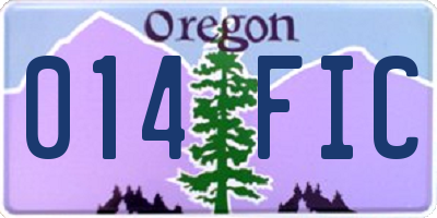 OR license plate 014FIC