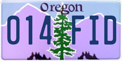 OR license plate 014FID