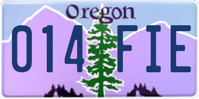 OR license plate 014FIE