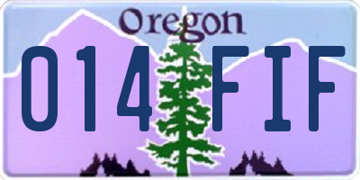 OR license plate 014FIF