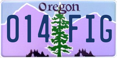 OR license plate 014FIG