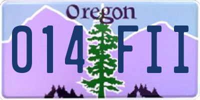 OR license plate 014FII
