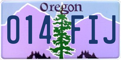OR license plate 014FIJ