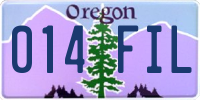 OR license plate 014FIL