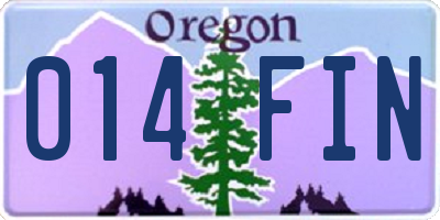 OR license plate 014FIN