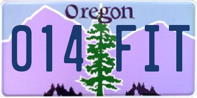 OR license plate 014FIT
