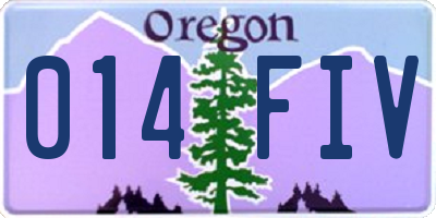 OR license plate 014FIV
