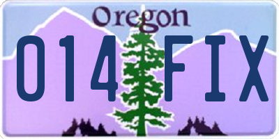 OR license plate 014FIX