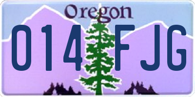 OR license plate 014FJG