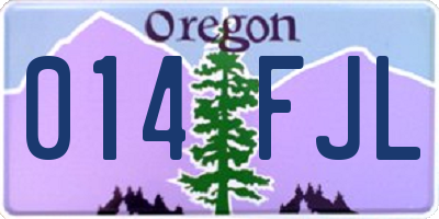 OR license plate 014FJL