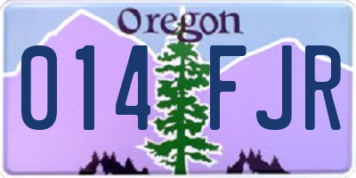 OR license plate 014FJR
