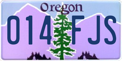 OR license plate 014FJS