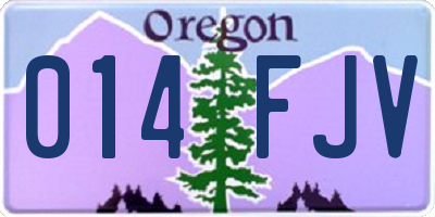 OR license plate 014FJV