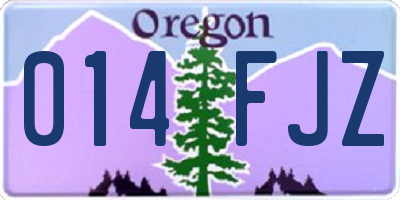 OR license plate 014FJZ