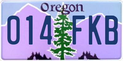 OR license plate 014FKB