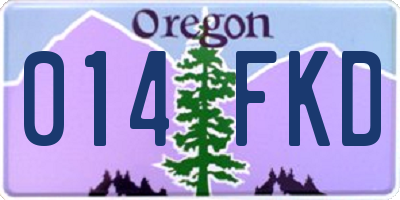 OR license plate 014FKD
