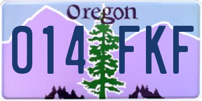 OR license plate 014FKF