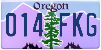 OR license plate 014FKG