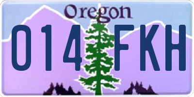 OR license plate 014FKH