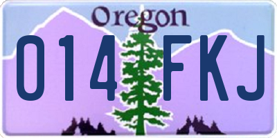 OR license plate 014FKJ