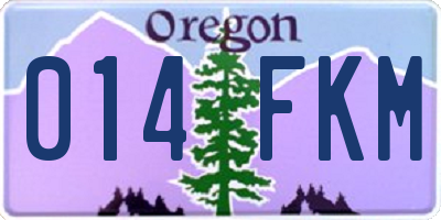 OR license plate 014FKM