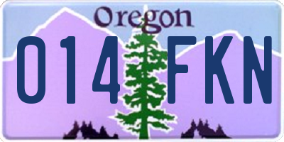 OR license plate 014FKN