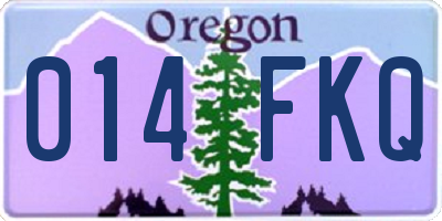 OR license plate 014FKQ
