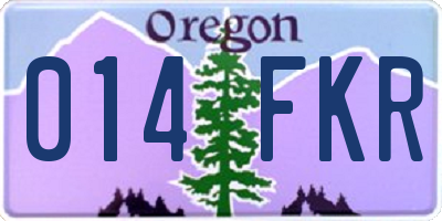 OR license plate 014FKR