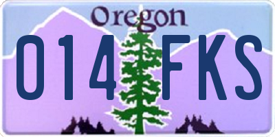 OR license plate 014FKS