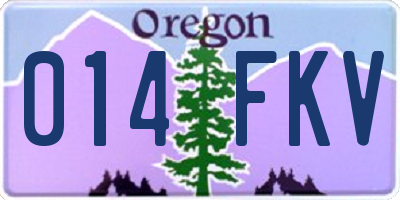 OR license plate 014FKV