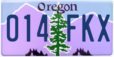 OR license plate 014FKX