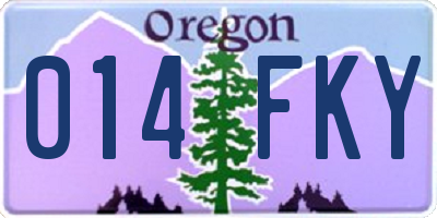 OR license plate 014FKY