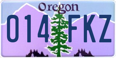 OR license plate 014FKZ