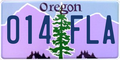 OR license plate 014FLA