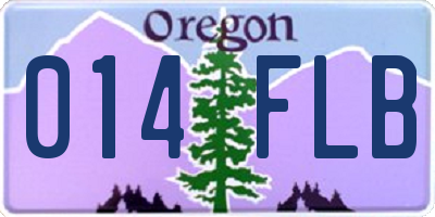 OR license plate 014FLB