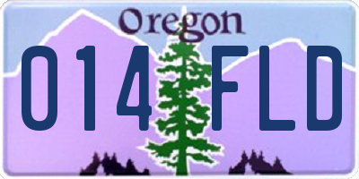 OR license plate 014FLD