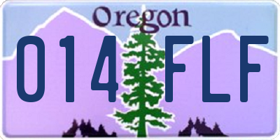 OR license plate 014FLF