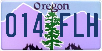 OR license plate 014FLH