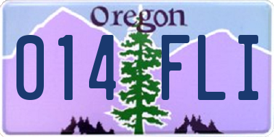 OR license plate 014FLI