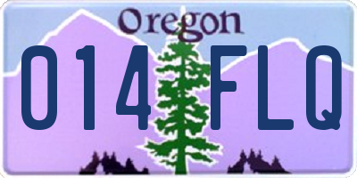 OR license plate 014FLQ